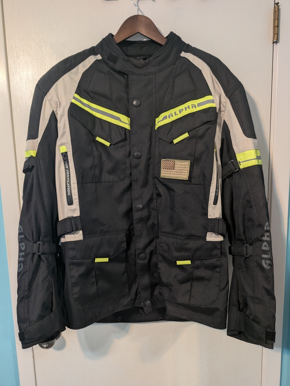 High-Visibility Black & Gray Motorcycle Jacket with Safety Accents